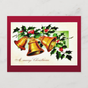 Christmas greeting with two angels huging holiday postcard