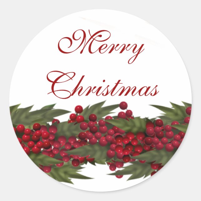 Christmas greeting wreath seals PERSONALIZE (Front)