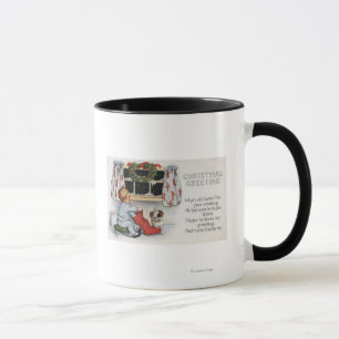 Christmas GreetingBoy Digging in Stocking Mug
