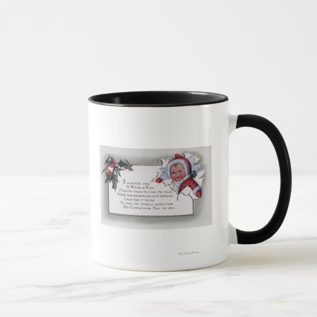 Christmas GreetingLittle Kid Through Paper Mug (Right)