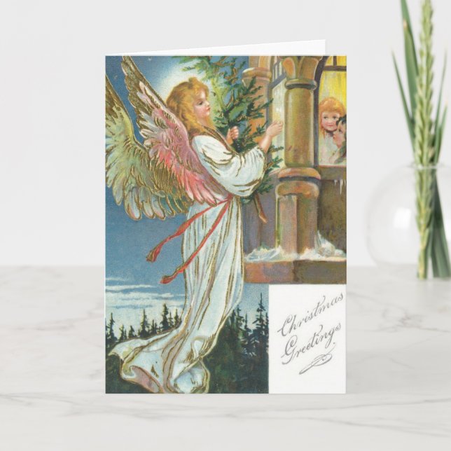 Christmas greetings angel holiday card (Front)