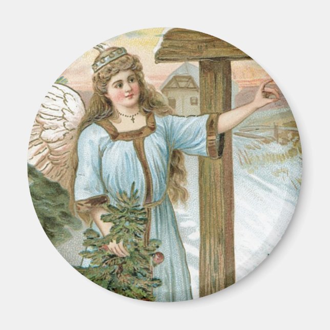 Christmas Greetings Angel Magnet (Front)