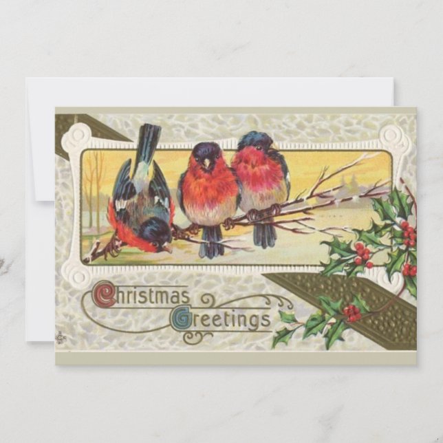 Christmas Greetings - Birds Holiday Card (Front)