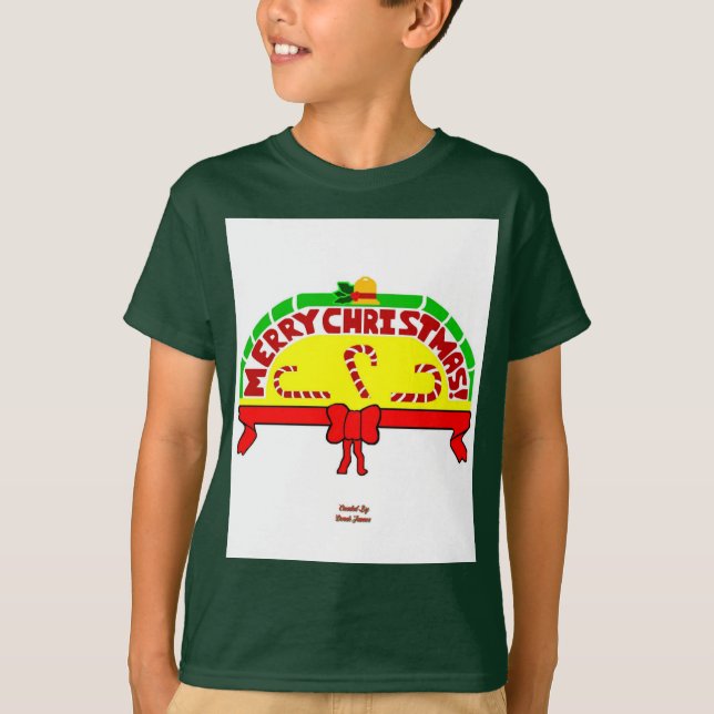 Christmas Greetings Boys Deep Forest Basic T Shirt (Front)