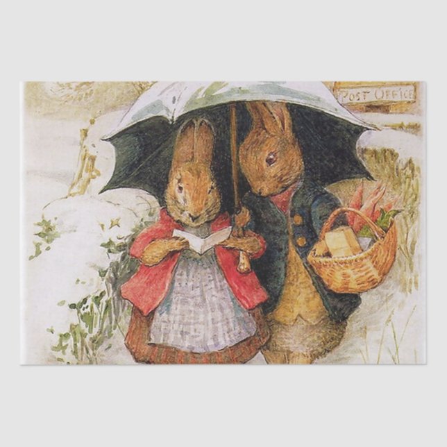 “Christmas Greetings” by Beatrix Potter Tissue Paper (Front)