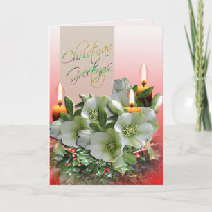 Christmas Greetings Card - Hellebores