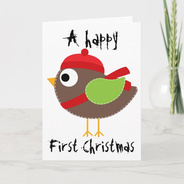 Christmas Greetings Card - Holiday Bird (Front)