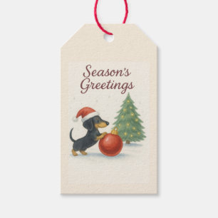 Christmas Greetings Dachshund  Gift Tags