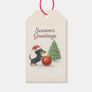 Christmas Greetings Dachshund  Gift Tags
