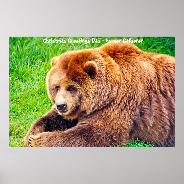 Christmas Greetings Dad Hunter Gatherer Poster (Front)
