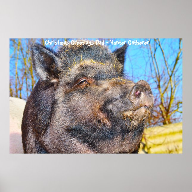 Christmas Greetings Dad Hunter Gatherer Poster (Front)