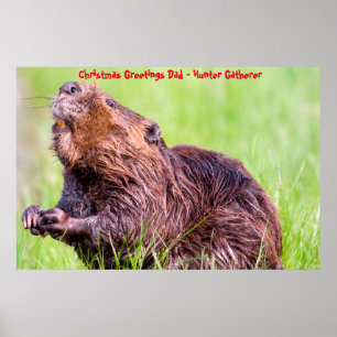Christmas Greetings Dad Hunter Gatherer Poster