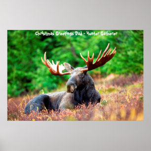 Christmas Greetings Dad Hunter Gatherer Poster