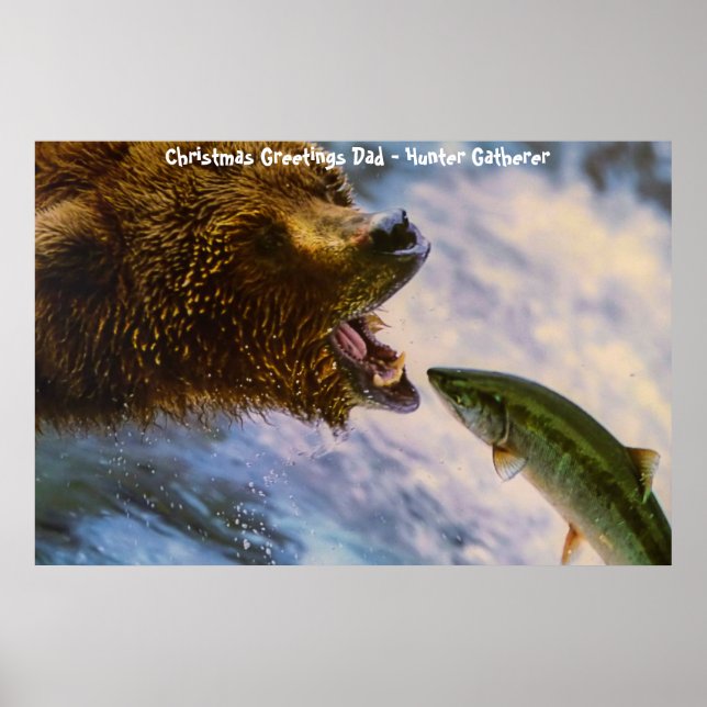 Christmas Greetings Dad Hunter Gatherer Poster (Front)