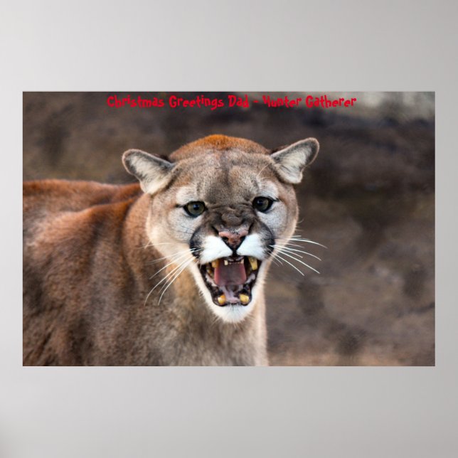 Christmas Greetings Dad Hunter Gatherer Poster (Front)