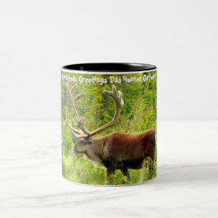 Christmas Greetings Dad Hunter Gatherer Two-Tone Coffee Mug