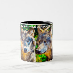 Christmas Greetings Dad Hunter Gatherer Two-Tone Coffee Mug