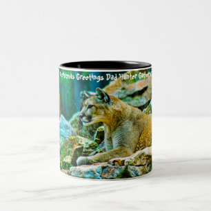 Christmas Greetings Dad Hunter Gatherer Two-Tone Coffee Mug