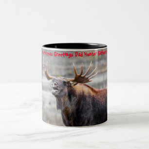 Christmas Greetings Dad Hunter Gatherer Two-Tone Coffee Mug