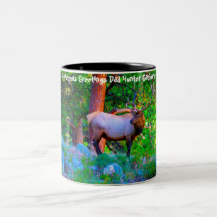 Christmas Greetings Dad Hunter Gatherer Two-Tone Coffee Mug