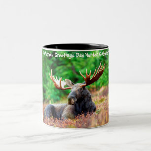 Christmas Greetings Dad Hunter Gatherer Two-Tone Coffee Mug