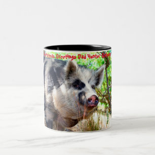 Christmas Greetings Dad Hunter Gatherer Two-Tone Coffee Mug
