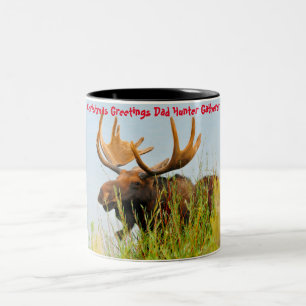 Christmas Greetings Dad Hunter Gatherer Two-Tone Coffee Mug