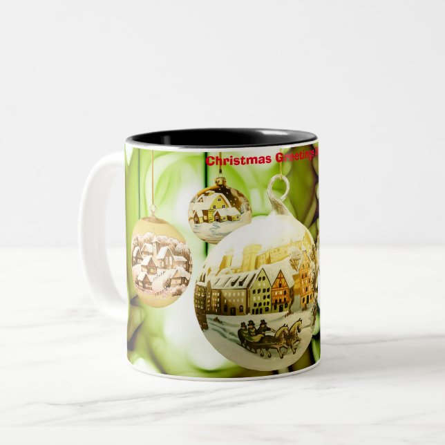 Christmas Greetings Dad Two-Tone Coffee Mug (Front Left)