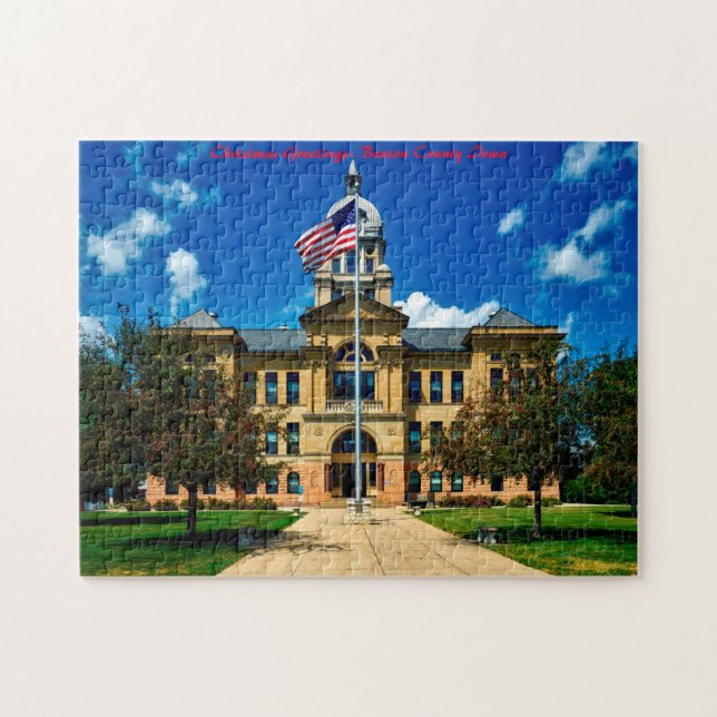 Christmas Greetings- Davenport Iowa Jigsaw Puzzle (Horizontal)