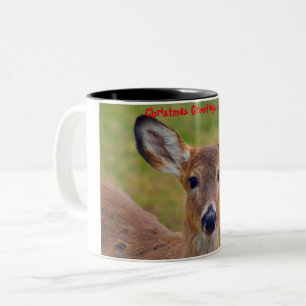 Christmas Greetings Deerest Two-Tone Coffee Mug