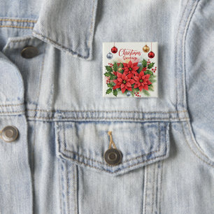 Christmas Greetings, Festive, 15 Cm Square Badge