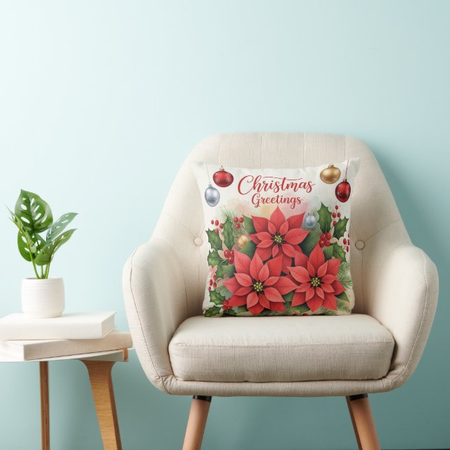 Christmas Greetings, Festive, Cushion (Chair)