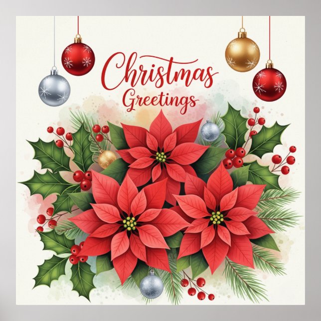 Christmas Greetings, Festive, Poster (Front)