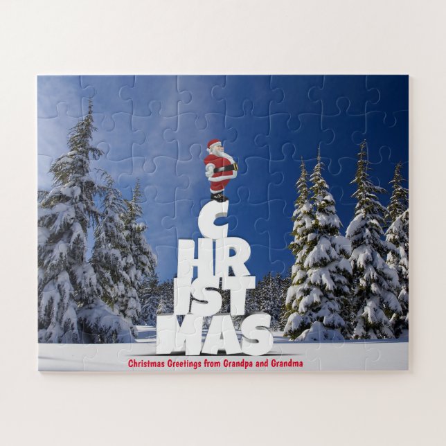 Christmas Greetings from Grandpa and Grandma Jigsaw Puzzle (Horizontal)