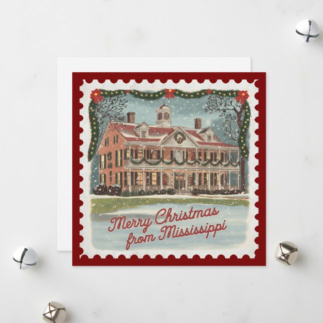 Christmas Greetings from Mississippi Holiday Card (Front/Back In Situ)