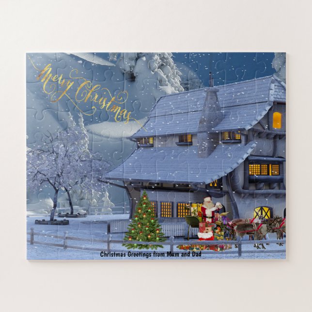 Christmas Greetings from Mum and Dad Jigsaw Puzzle (Horizontal)