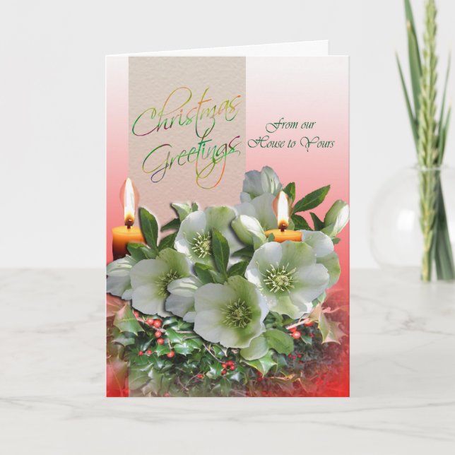 Christmas Greetings from our family to yours Holiday Card (Front)