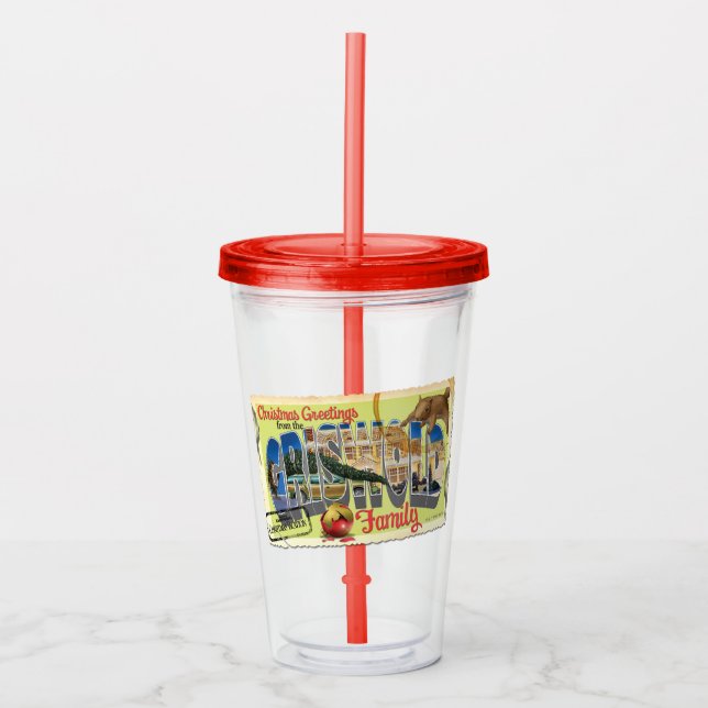 Christmas Greetings from the Griswold Family Acrylic Tumbler (Front)