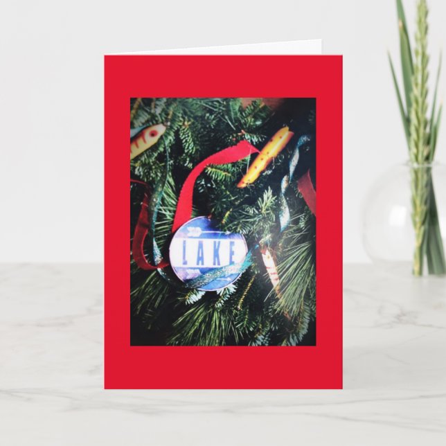 "CHRISTMAS GREETINGS" FROM THE ***LAKE*** CARD (Front)