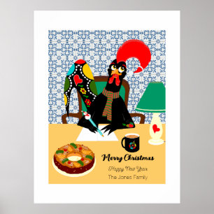 Christmas greetings from the Portuguese Rooster Poster