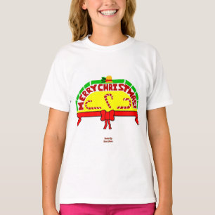 Christmas Greetings Girls White Basic T Shirt