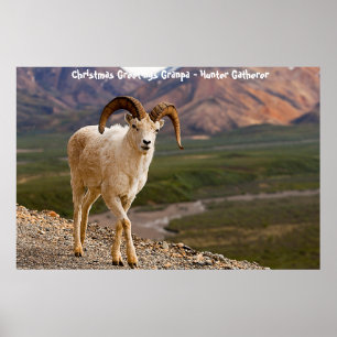 Christmas Greetings Grandpa Hunter Gatherer Poster