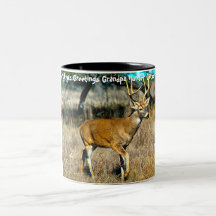 Christmas Greetings Grandpa Hunter Gatherer Two-Tone Coffee Mug