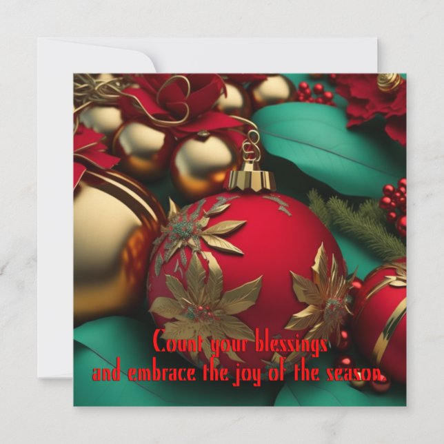 Christmas Greetings Holiday Card (Front)