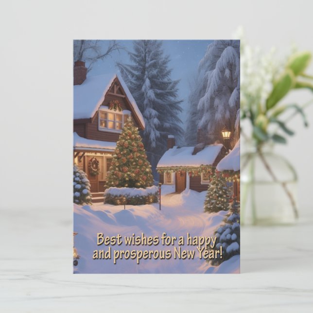 Christmas Greetings Holiday Card (Standing Front)
