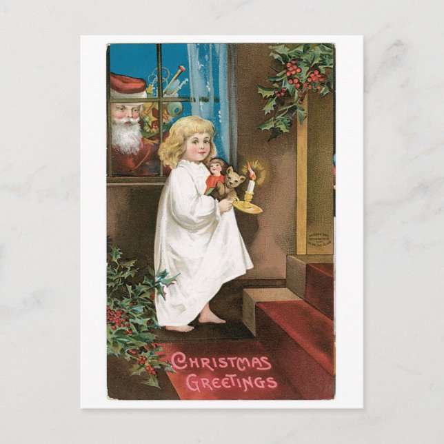 Christmas Greetings Holiday Postcard (Front)