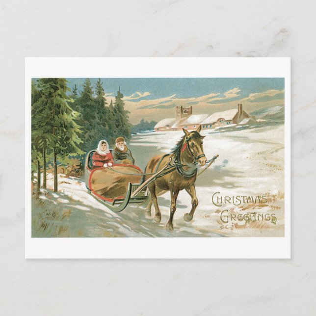 Christmas Greetings Holiday Postcard (Front)