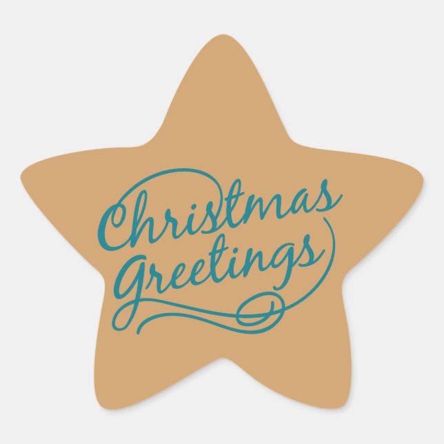Christmas Greetings Holiday Star Stickers (Front)