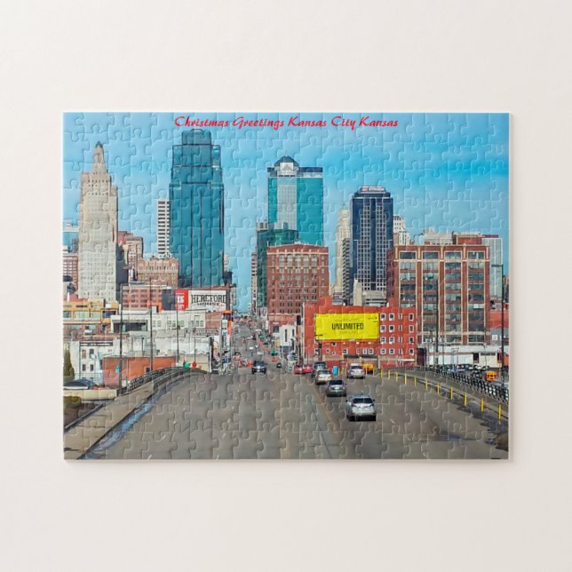 Christmas Greetings Kansas City Kansas Jigsaw Puzzle (Horizontal)