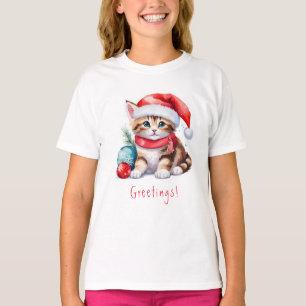 Christmas Greetings Kitten Christmas T-Shirt